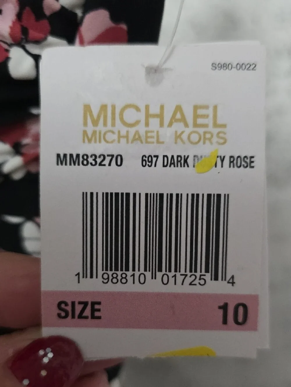 Michael Kors Black One-Piece Swimsuit with Dark Peony Rose Print